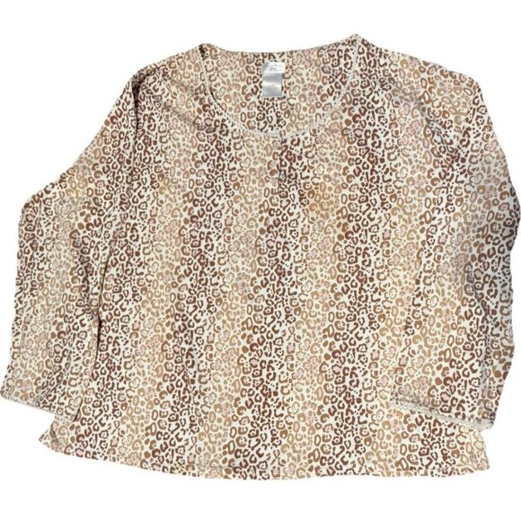 Secret Treasures Women’s Top 3X Pajama Animal Print Loungewear Stretchy Soft - Picture 1 of 3